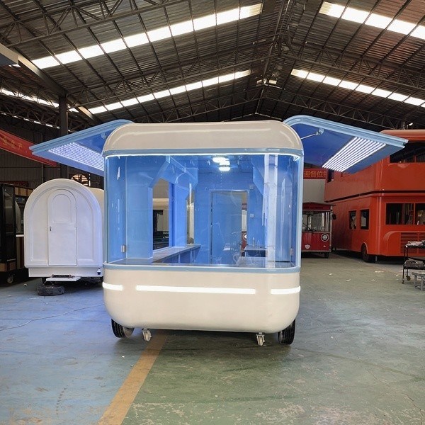 1000 кг Мобильные закуски Продовольственный грузовик Газ быстрое питание тележка Прицепная кухня на производственном заводе