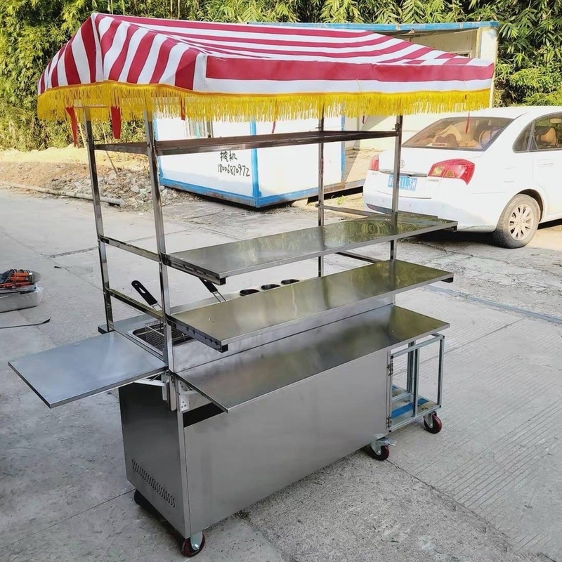 110v/220v Мобильная уличная еда из нержавеющей стали, закуска, газ, тележка для автомобилей для 2023 года